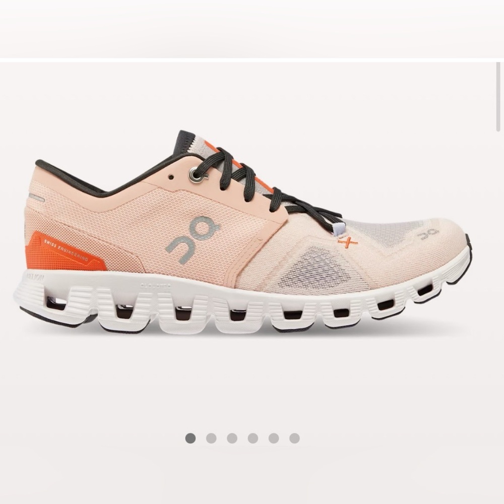 On Running Women's Sneakers in Peach and White